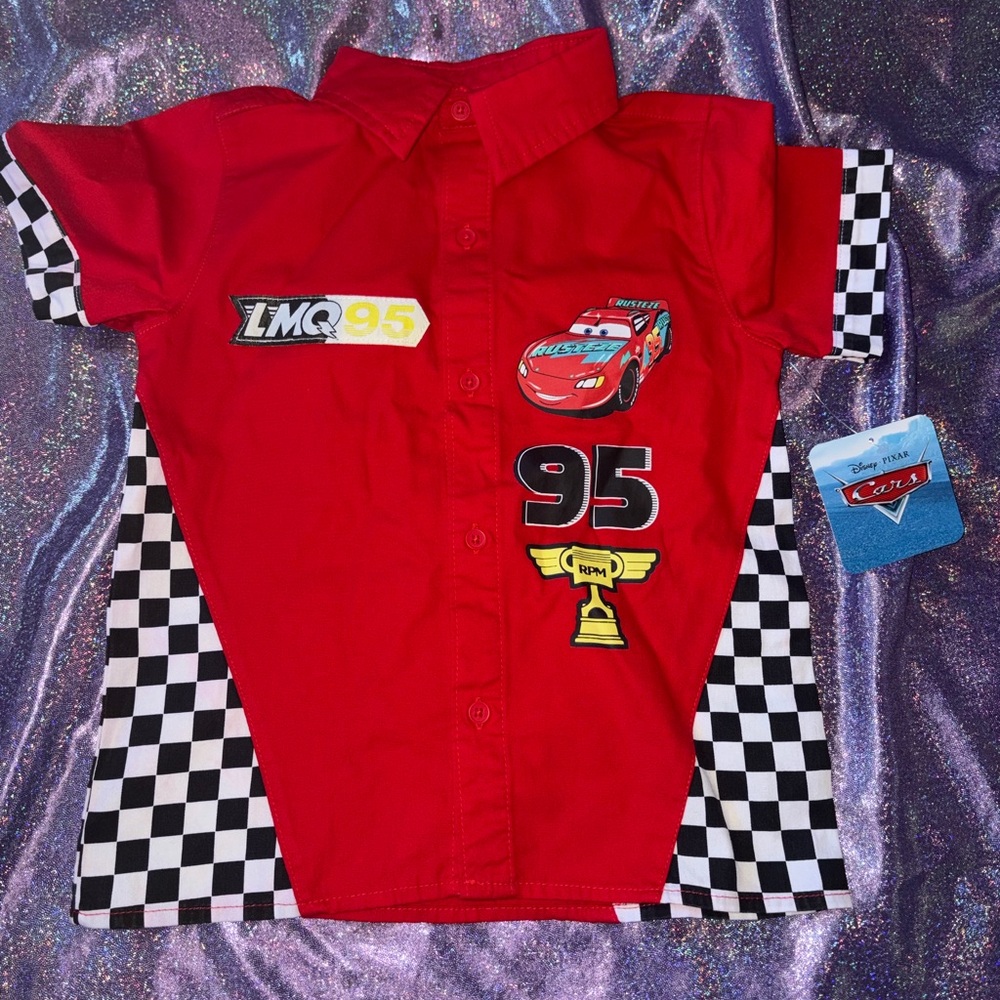 Boys Lightning McQueen Button Up Shirt